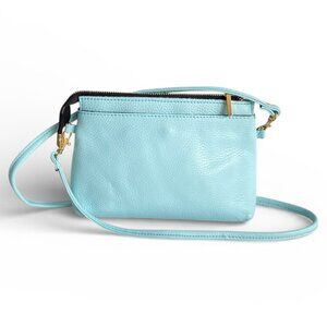 Bellucci Tiffany Blue Leather Crossbody Bag